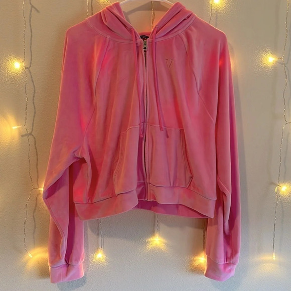 Victoria’s Secret Velour Slouchy Zip Up Hoodie 💗 - Picture 1 of 4